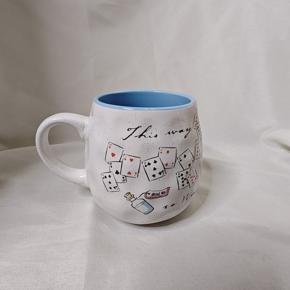 Disney Alice This Way To Wonderland Organic Ceramic Stoneware Light Blue Egg Mug - Picture 3 of 7